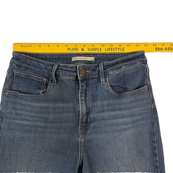Levi's 721 High Rise Skinny Jeans Women's Size 30 Distressed Medium Wash - Picture 7 of 9